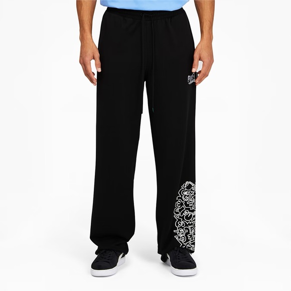 PUMA Mens Pants | x MR. DOODLE Sweatpants Puma Black - Picture 6 of 7
